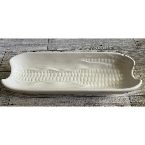 Vintage Pfaltzgraff Corn On The Cob Dish Holders Heritage White USA Set of 4 - Picture 3 of 6
